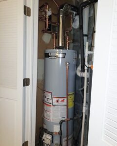Water heater inside a home in Oakland County, Michigan