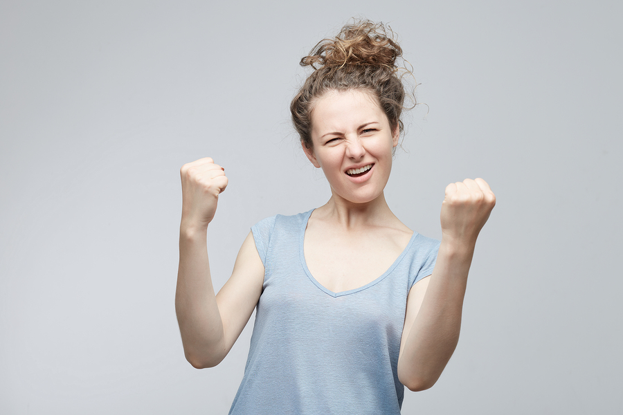 Happy self-determined woman